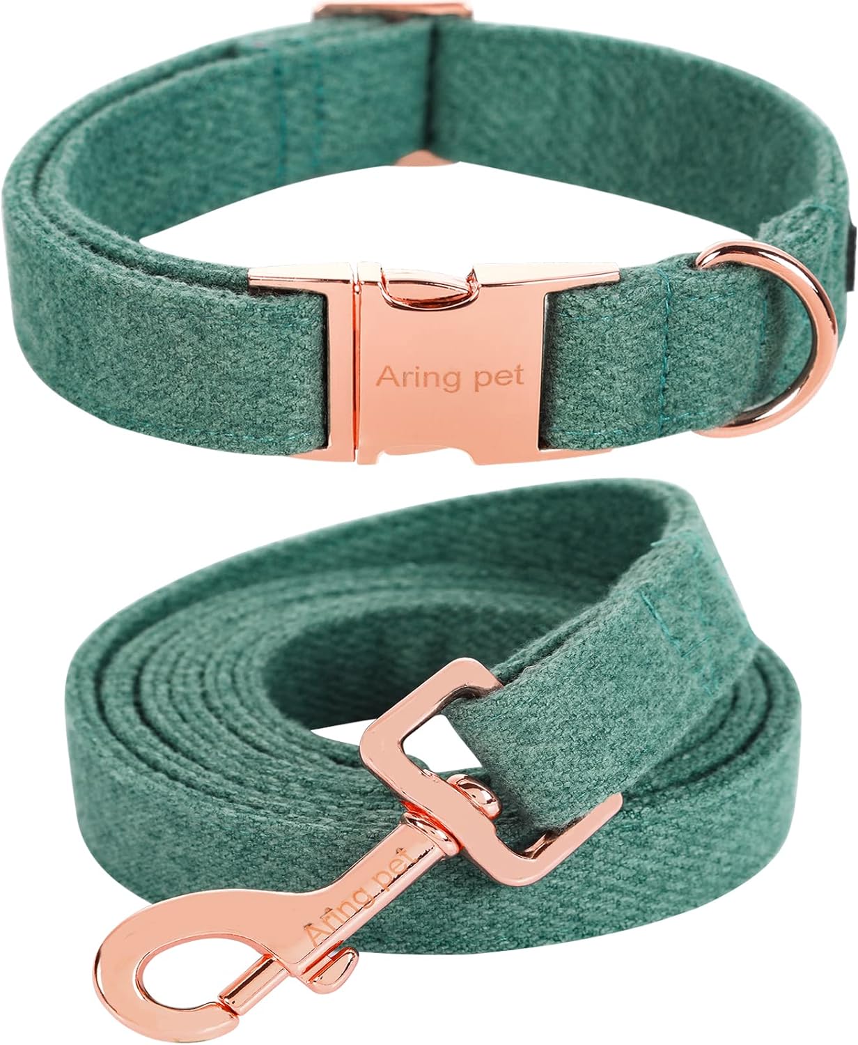 ARING PET Dog Collar and Leash-Cotton Green Dog Collar Set Review